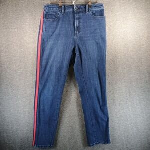 Talbots Flawless High-Waist‎ Modern Ankle Jeans Womens 15 Ribbon Stripe